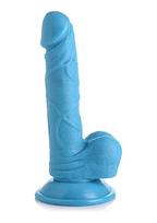 Realistiškas falo imitatorius XR Brands POP 6.5" Dildo with Balls, mėlynos spalvos