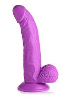 Realistiškas falo imitatorius XR Brands POP 7.5" Dildo with Balls, violetinės spalvos