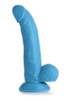 Realistiškas falo imitatorius XR Brands POP 7.5" Dildo with Balls, mėlynos spalvos