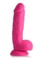Realistiškas falo imitatorius XR Brands POP 8.25" Dildo with Balls, rožinės spalvos
