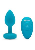 Įkraunamas vibruojantis analinis kaištis su pulteliu "B-Vibe" - Aquamarine (galima rinktis spalvą)