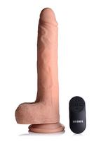 Realistiškas falo imitatorius XR Brands "8" Thrusting & Vibrating Liquid Silicone Dildo With Balls"