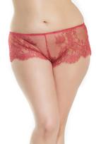 Didelio dydžio šortukų stiliaus kelnaitės Coquette Panty su nėriniais, raudonos spalvos