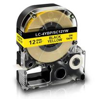Suderinama su EPSON LabelWorks juostelė 12 mm. x 8 m. LC-4YBP/LK-4YBP/geltona juostelė juodas tekstas