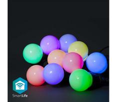 Nedis WIFILP03C10 - LED RGB Dekoratyvinė grandinė 10xLED 12m IP65 Wi-Fi Tuya