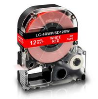 Suderinama su EPSON LabelWorks juostelė 12 mm. x 8 m. LC-4RWP/LK-4RWP/raudona juostelė baltas tekstas