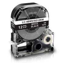 Suderinama su EPSON LabelWorks juostelė 12 mm. x 8 m. LC-4BWV/LK-4BWV/juoda juostelė baltas tekstas