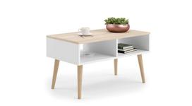 Kavos staliukas Sandi White/Oak, 90x55x50 cm