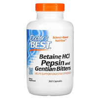 Doctor's Best Betaine HCL Pepsin and Gentian Bitters 360 caps