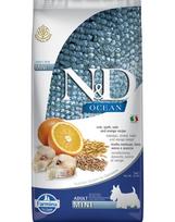 FARMINA N&D Ocean dog codfish, spelt, oats, orange Adult Mini 2,5 kg menkė, spelta kviečiai, avižos, apelsinas