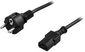 Fuj:tech Deltaco CEE 7/7 to C13 power cord, 5 m, black (DEL-111M)