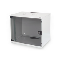DIGITUS Wall Cabinet 19Inch 7HE RAL 7035 grey unmounted H370mm x B540mm x T400mm without tray incl. 8x screws