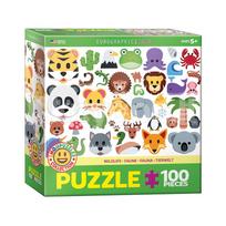 Dėlionė „Laukiniai gyvūnai“ Emoji puzzle 100 d.