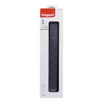 Legrand Extension cord, 5-socket with grounding (2PZ) + USB-A/C, 1.5m, black