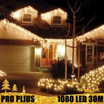 Profesionali lauko girlianda varvekliai 1080 LED PRO PLIUS IP67 : Laido spalva - Balta, LED lempučių spalva - Šaltai balta (CW), Švietimo režimas - FLASH režimas