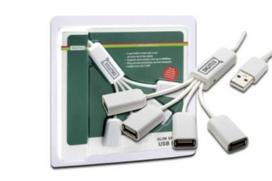Digitus | USB 2.0 Cable Hub, 4-Port 4x USB A/F, 1x USB A male, DC2.5mm (PSU not incl.) | DA-70216