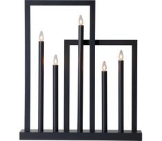 Eglo 410952 - Kalėdinė žvakidė FRAME 5xE10/3W/230V juodas