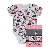 Disney Minnie Mouse mergaitiški bodžiukai trumpom rankovėm, 5 vnt.