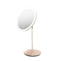 Veidrodis ant kojelės su LED apšvietimu Be Osom LED Table Mirror Champagne BEOSOM18DTRGD, šampaninės spalvos, 1X, skersmuo 175 mm