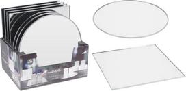 Žvakidė MIRROR PLATE, įvairių formų, sidabro sp., 25 cm