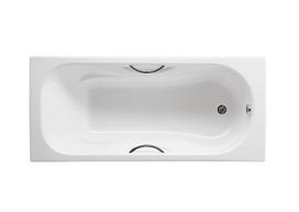 Emaliuota ketaus vonia MALIBU 1600x700 mm su chromuotomis rank., antislip d., balta