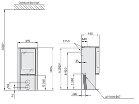 Krosnelė CONTURA C510:3 G Style, juodos spalvos, muilo akmens viršus (798969, 803351)