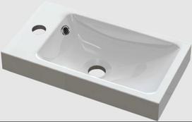 Mažas praustuvas Verona 400 L/R, 400x220 mm su 1 skyle maišyt., baltas