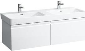PRO S spintelė 1260x450x390 mm su dviem stalčiais, dviem vidiniais stalčiukais praustuvui 8.1396.8, balta blizgi