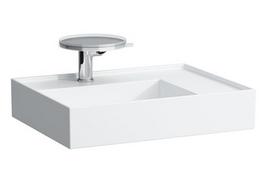 Kartell by LAUFEN praustuvas 60x46 cm, lentyna dešinėje, su paslėptu nuotaku, be perlajos, 1 skyle maišytuvui