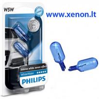 PHILIPS WhiteVision W5W T10 lemputės White Vision baltos Long Life