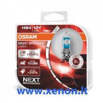 OSRAM HB4 9006 Night Breaker LASER +150 lemputės 9006NL-HCB