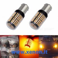 P21w BA15s GELTONOS lemputės LED 144LED stiprios