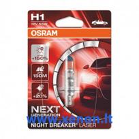 OSRAM H1 Night Breaker LASER +150 lemputė 64150NL 1 vnt.