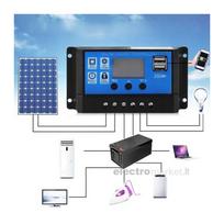 Saulės panelė  100W 12/24V su reguliatorium
