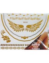 1Nr. profesionalui laikina kūno tatuiruotė aukso, metalo spalva Body Art g030