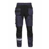 Darbo kelnės Mashup plius su tampriomis detalėmis, mėlynos