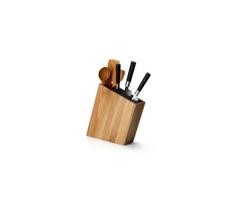 Continenta C4151 - Peilių stovas su lanksčiu įdėklu ir skyriumi 31x8x24,5 cm ąžuolo