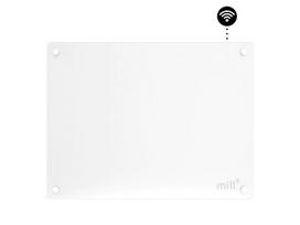 Stiklinis panelinis šildytuvas Mill Glass su WIFI, 400W, baltas