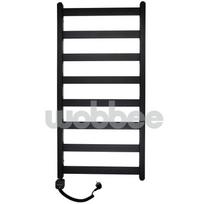 Juodas elektrinis rankšluosčių džiovintuvas WOBBEE TENBY BLACK 50x100cm, kairinis