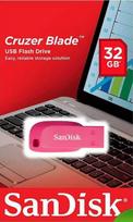 SanDisk atm. raktas USB2.0 32GB Cruzer Blade red