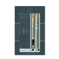 Rinkinys Parker IM Brushed Metal GT rašiklis+tušinukas Medium Black