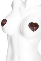 Širdelės formos blizgantys lipdukai speneliams Coquette Rhinestone Pasties, raudonos spalvos (galima rinktis spalvą)