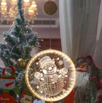 LED lango dekoracija Sniego senis, šilta šviesa
