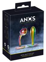 Anos Metal Butt Plug Set Rainb Analinis kaištis
