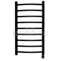 Juodas elektrinis rankšluosčių džiovintuvas WOBBEE BRYMBO BLACK 50x90cm, dešininis, paslėptas montavimas