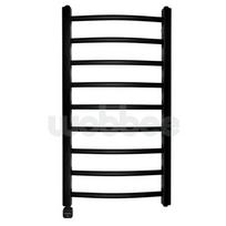Juodas elektrinis rankšluosčių džiovintuvas WOBBEE BRYMBO BLACK 50x90cm, kairinis, paslėptas montavimas