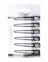EuroStil plaukų segtukai suspaudžiami 6.5cm Eurostil juodi 6vnt