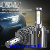 LED VW H7 Golf Passat lemputės 70W +300% Volkswagen lempučių komplektas