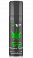 Skystas vibratorius - stimuliuojantis gelis su kanapių aliejumi "Intense Orgasm Hemp" - 15 ml