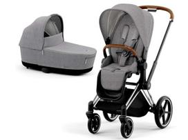 Universalus vežimėlis Cybex Priam V4 Plus Manhattan Grey/Chrome Brown 2in1